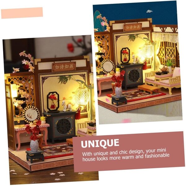 ORFOFE Mini Casa Decorativa Fai da Te Kit per Casa in Miniatura Robusta ed Elegante