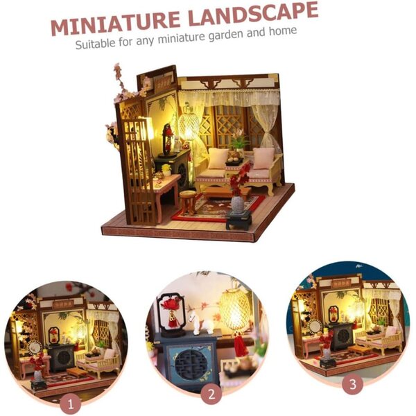 ORFOFE Mini Casa Decorativa Fai da Te Kit per Casa in Miniatura Robusta ed Elegante
