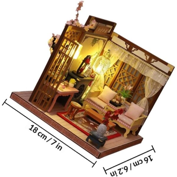 DIY-LED-Mini-Haus-Set aus Holz und Stoff, kreative Dekoration und Geschenk