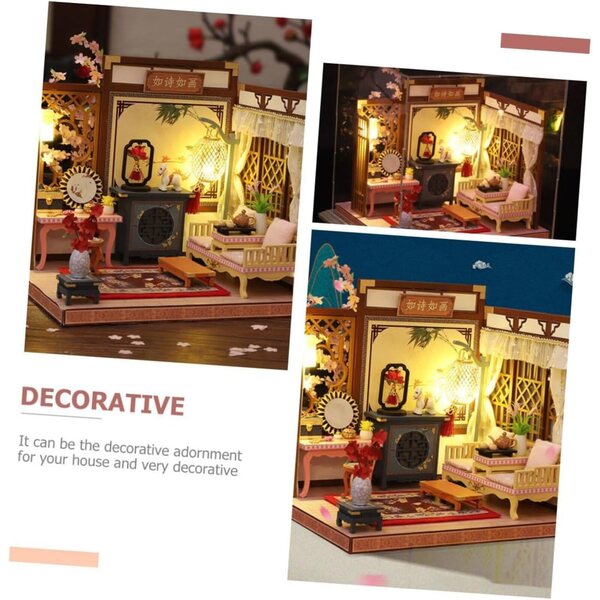 BESPORTBLE Casa delle Bambole Fai da Te in Miniatura con LED e Struttura in Legno