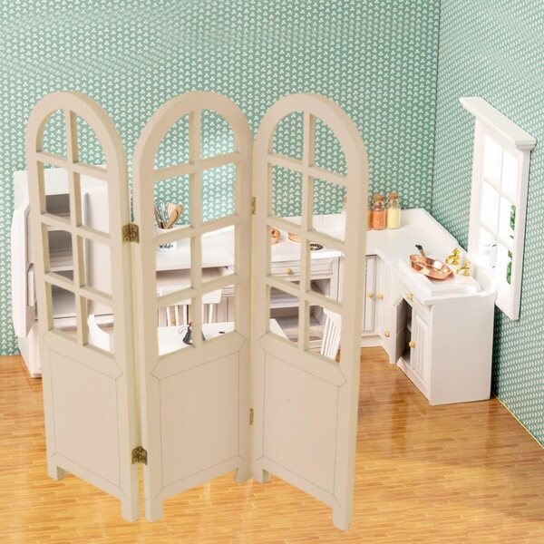 1:6 Holzschirm für Puppenhausmöbel, Miniatur, elegant und realistisch
