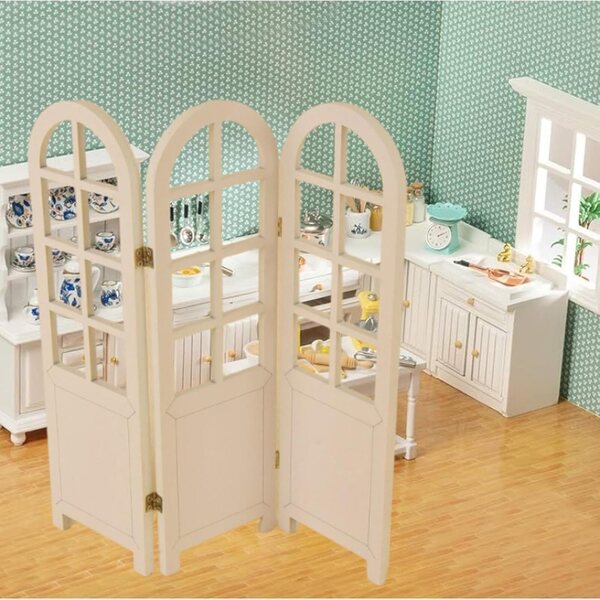 1:6 Holzschirm für Puppenhausmöbel, Miniatur, elegant und realistisch