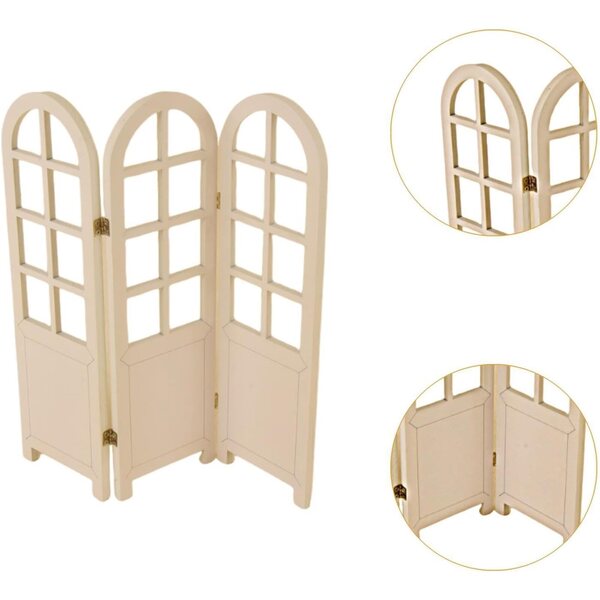 1:6 Holzschirm für Puppenhausmöbel, Miniatur, elegant und realistisch