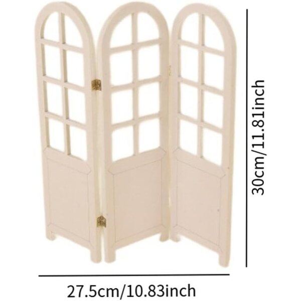 1:6 Holzschirm für Puppenhausmöbel, Miniatur, elegant und realistisch