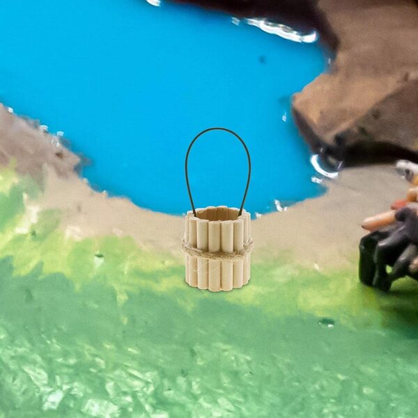 Holzeimer Miniatur für Puppenhaus Deko Accessoire 1:12