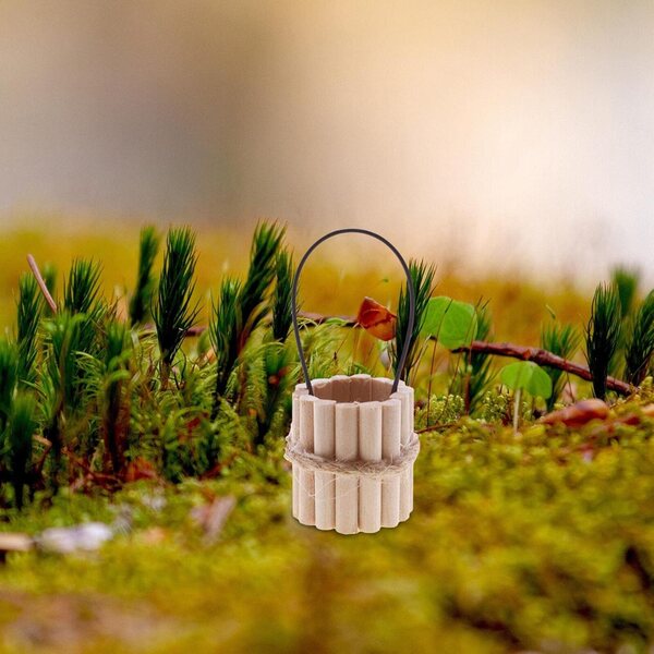 Holzeimer Miniatur für Puppenhaus Deko Accessoire 1:12