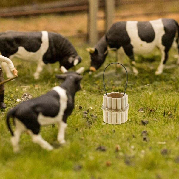 Holzeimer Miniatur für Puppenhaus Deko Accessoire 1:12