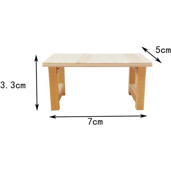 Mini Tavolo in Legno per Casa delle Bambole - Mobili Decorativi Fatti a Mano
