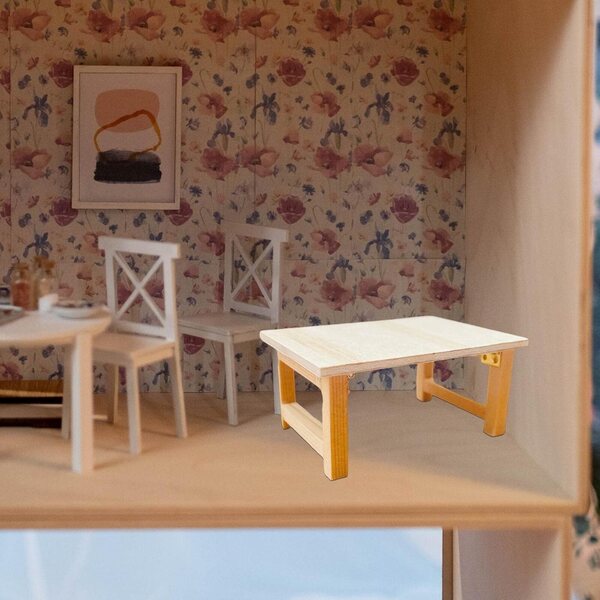 Mini Tavolo in Legno per Casa delle Bambole - Mobili Decorativi Fatti a Mano