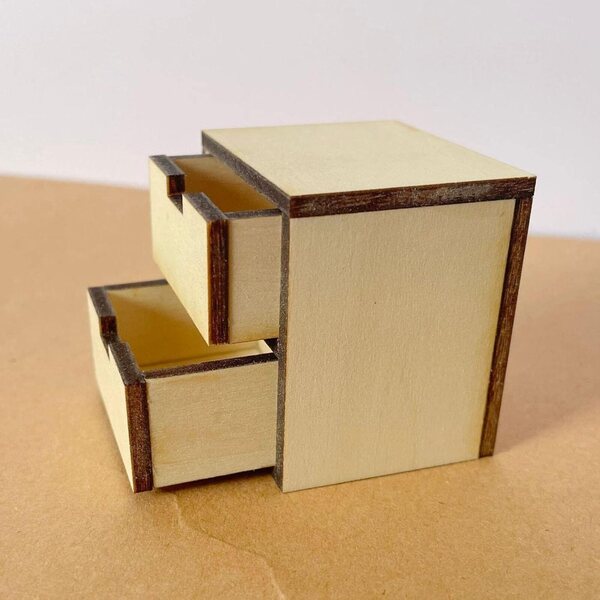 Armadio Miniatura 1:12 in Legno per Casa delle Bambole - Cassettiera Decorativa Fai-da-Te