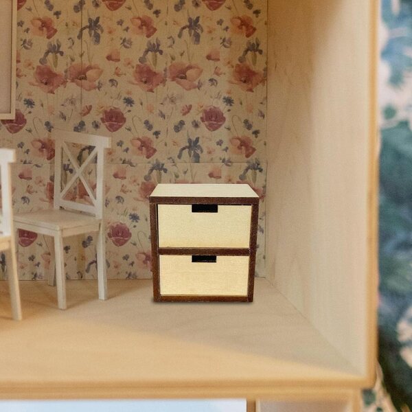 Armadio Miniatura 1:12 in Legno per Casa delle Bambole - Cassettiera Decorativa Fai-da-Te