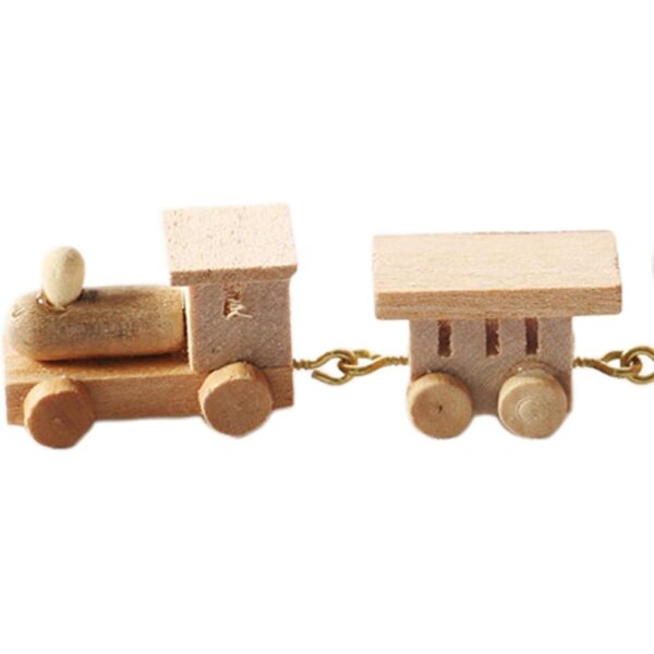 Mini-Holzeisenbahn 1:12 für Puppenhaus – Deko-Set und Kinderspielzeug