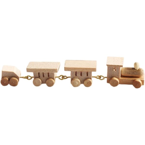 Mini-Holzeisenbahn 1:12 für Puppenhaus – Deko-Set und Kinderspielzeug