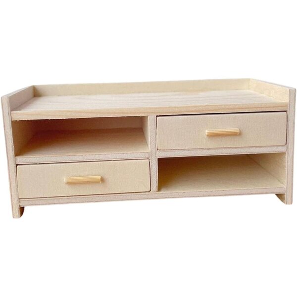 Armadio in Legno Miniatura 1:12 per Casa delle Bambole con Cassetto - Accessorio Camera da Letto