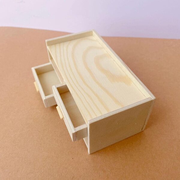 Armadio in Legno Miniatura 1:12 per Casa delle Bambole con Cassetto - Accessorio Camera da Letto