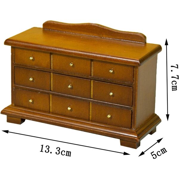 Armadio in legno 1:12 per casa delle bambole, arredamento realistico per miniatura