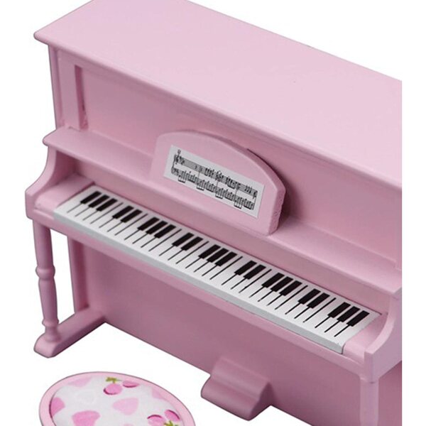 Modello Pianoforte in Miniatura 1:12 con Sedia per Case delle Bambole in Legno