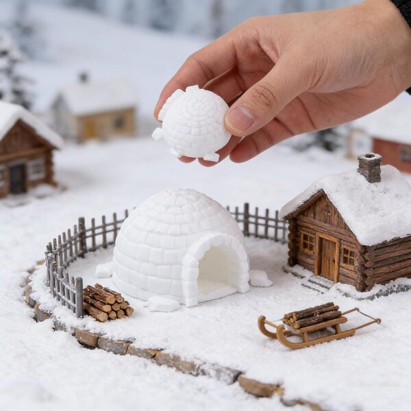 UPKOCH 6 Miniature di Statuette di Case di Ghiaccio Realistiche per Micro Paesaggi Artici