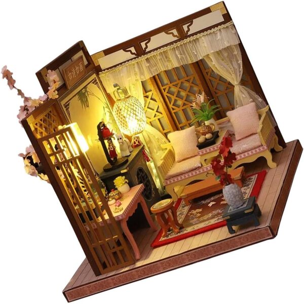 Kit Casa in Miniatura VICASKY Fai da Te con LED, Decorazione da Scrivania Resistente