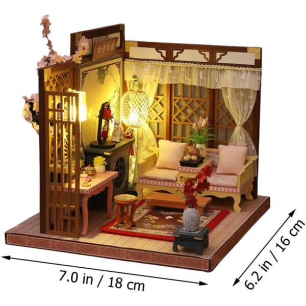 Kit Casa in Miniatura VICASKY Fai da Te con LED, Decorazione da Scrivania Resistente