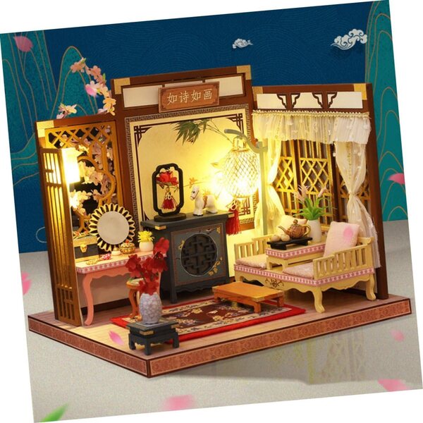 Kit Casa in Miniatura VICASKY Fai da Te con LED, Decorazione da Scrivania Resistente