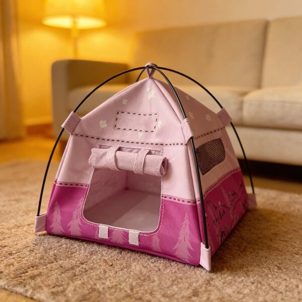 Campingzelt Miniatur 1:12 für Dioramen und Puppenhäuser, 7,2 Zoll, Pink