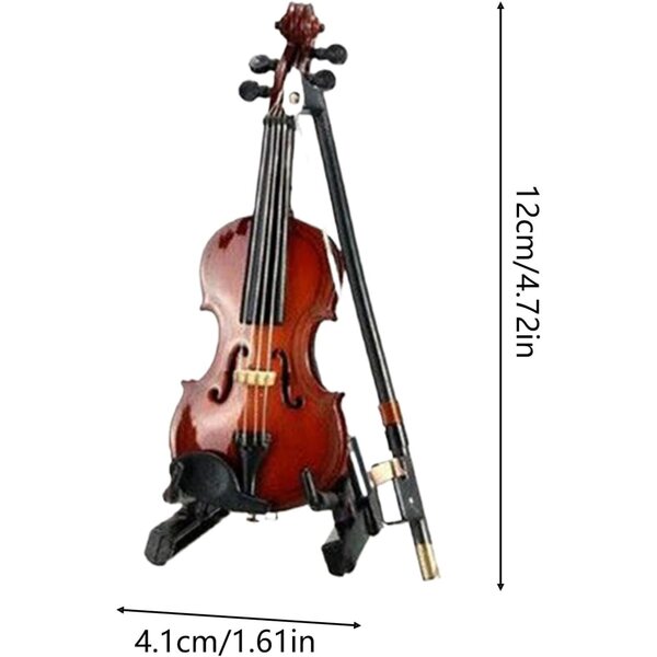 Mini-Geige mit Klang, 12 x 4,1 cm, dekorativer Schlüsselanhänger mit trauriger Musik