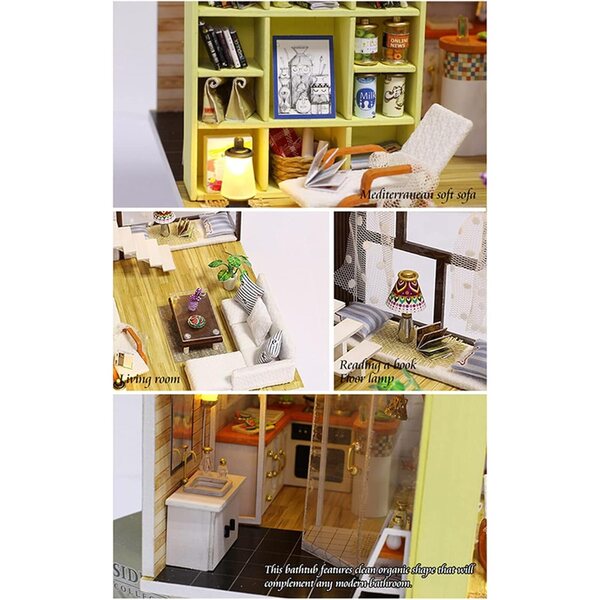 Taidda Kit Casa delle Bambole Miniatura in Legno Romantico, Regalo Creativo per Famiglie