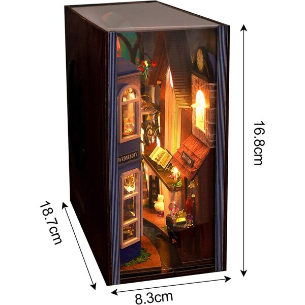 DIY-Bücherregal-Einsatzset mit integriertem LED-Licht und transparenter Staubschutzhülle