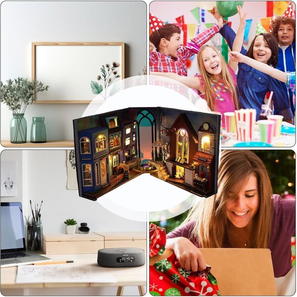 DIY-Bücherregal-Einsatzset mit integriertem LED-Licht und transparenter Staubschutzhülle