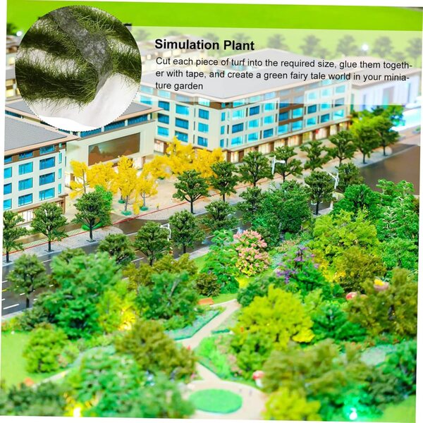 GALPADA Prato Sintetico Miniatura Verde per Micro Paesaggi e Mini Case da Giardino