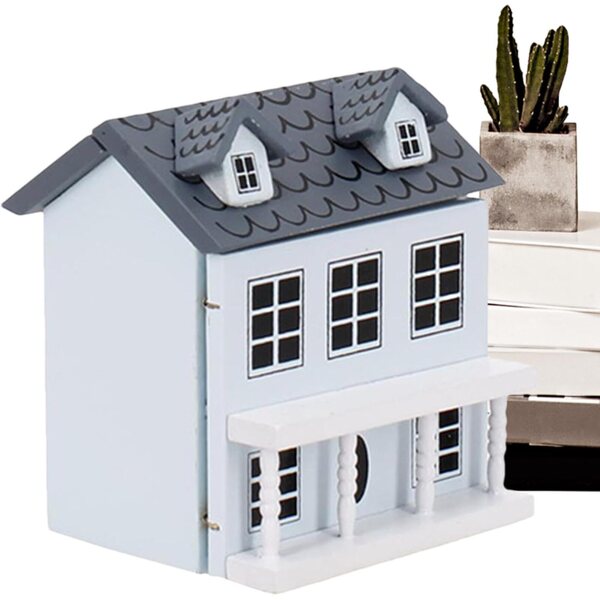 DIY-Miniaturhaus-Bausatz aus Holz – elegante und realistische dekorative Villa