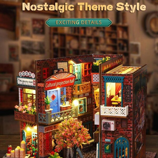 Kit Casa in Miniatura in Legno con LED – Set Fai da Te per Bambole e Hobby Creativi