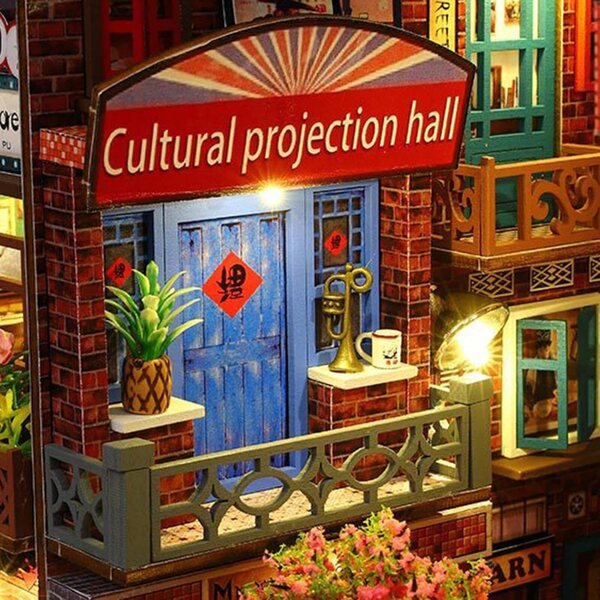 Kit Casa in Miniatura in Legno con LED – Set Fai da Te per Bambole e Hobby Creativi