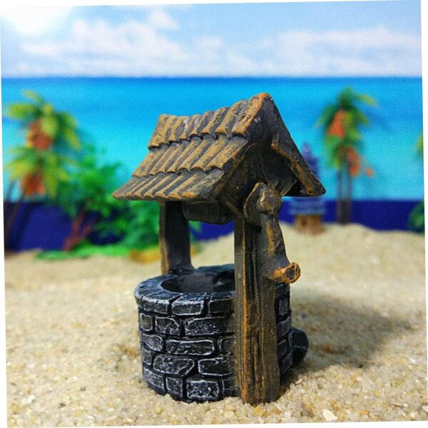 Set 2 Ornamenti in Resina Pozzi dei Desideri Vintage per Giardino e Casa