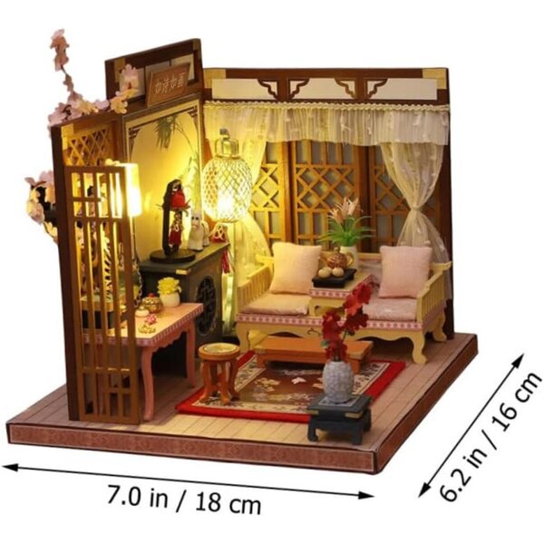 ERINGOGO Kit Casa in Miniatura Fai da Te in Legno per Decorazione Elegante e Raffinata