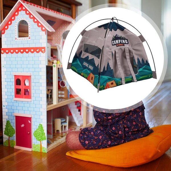 Sharplace Campingzelt 1:12 Miniatur für Puppenhaus, Grün, 17x16x10,5 cm