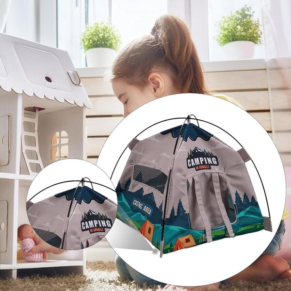 Sharplace Campingzelt 1:12 Miniatur für Puppenhaus, Grün, 17x16x10,5 cm