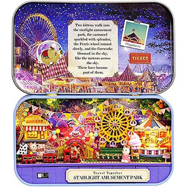 Yunseity Kit Mini Casa da Viaggio Fai-da-te per Adulti e Adolescenti, 6,3x5,9 pollici