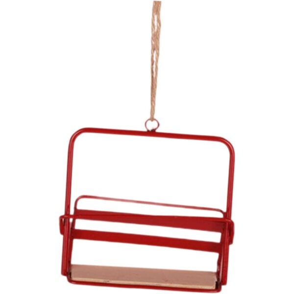 Mini Seggiovia in Legno e Ferro per Casa delle Bambole, Accessorio Decorativo Vivace