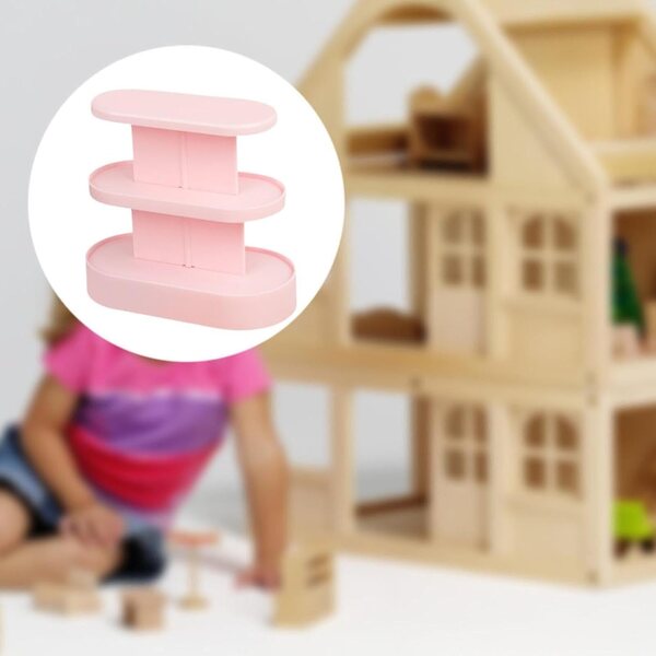 Vetrina Miniatura Rosa 1:12 per Casa delle Bambole con Scaffali per Cibi