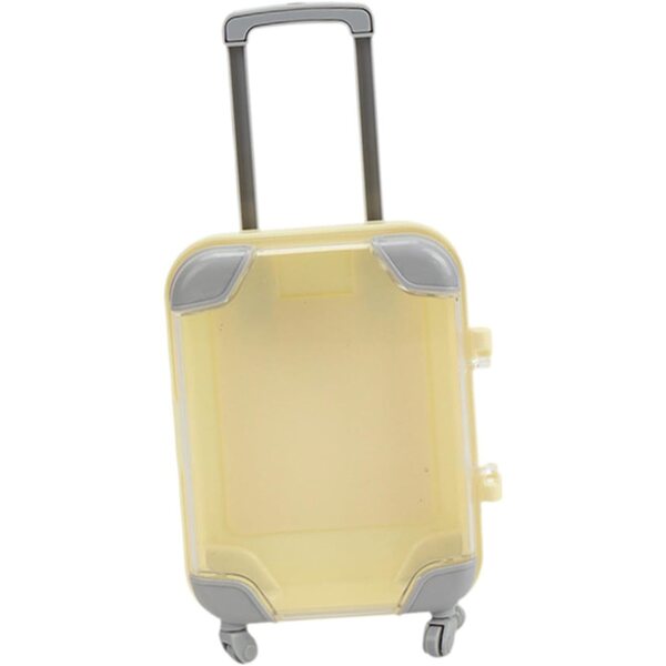 Gelber Mini-Reisekoffer für 16-18-Zoll-Puppen – Kosmetik- und Spielzeug-Organizer