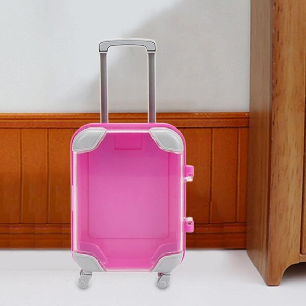 Mini valigia rosa per bambole da 16-18 pollici, porta gioielli e accessori, HuadaXtai