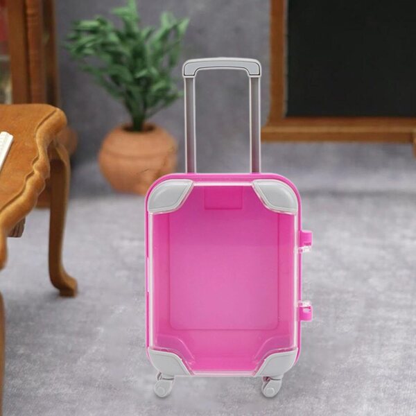 Mini valigia rosa per bambole da 16-18 pollici, porta gioielli e accessori, HuadaXtai