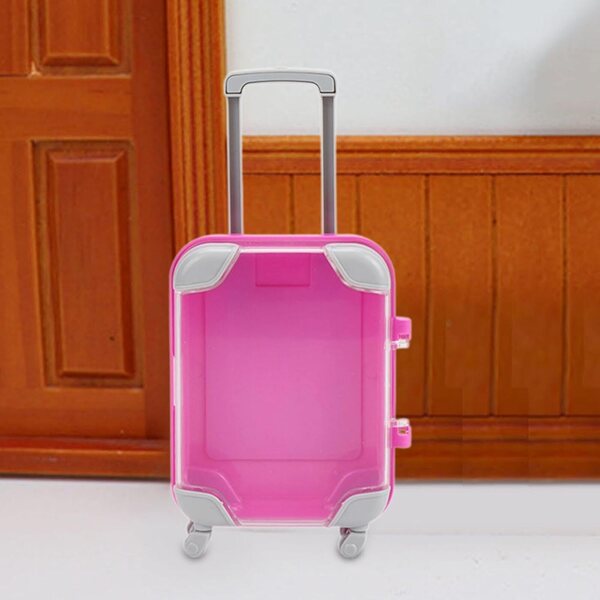Mini valigia rosa per bambole da 16-18 pollici, porta gioielli e accessori, HuadaXtai