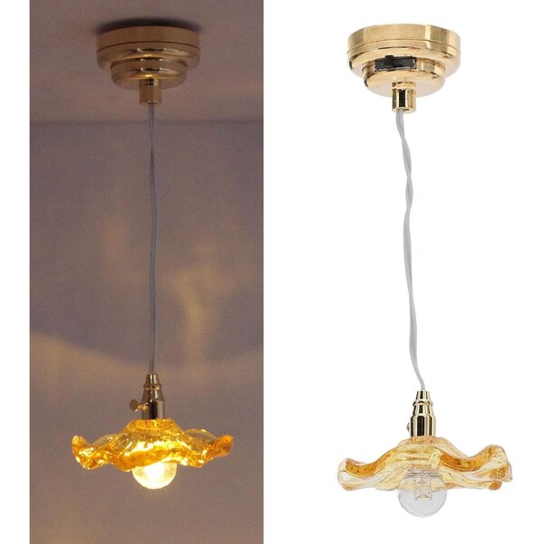Lampadario Miniatura Asixxsix in Vetro per Casa delle Bambole Scala 1:12 e 1:6 con Batteria