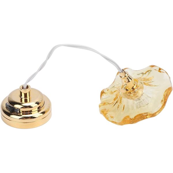 Lampadario Miniatura Asixxsix in Vetro per Casa delle Bambole Scala 1:12 e 1:6 con Batteria