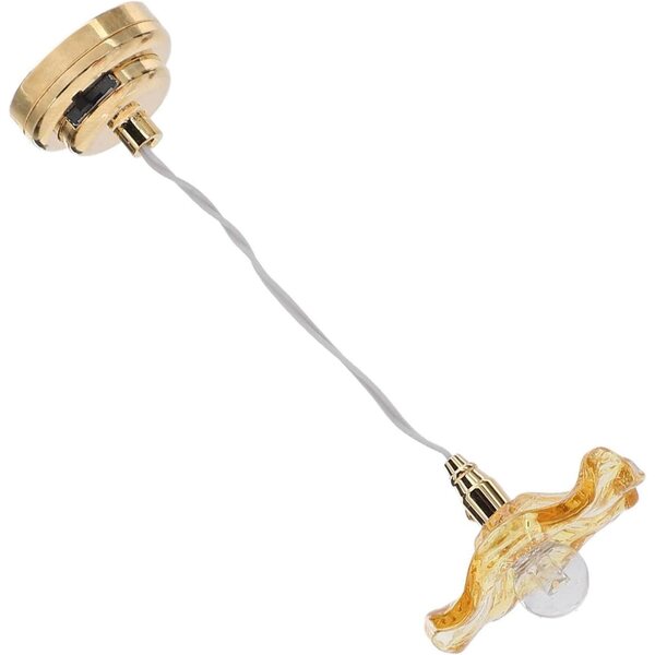 Lampadario Miniatura Asixxsix in Vetro per Casa delle Bambole Scala 1:12 e 1:6 con Batteria