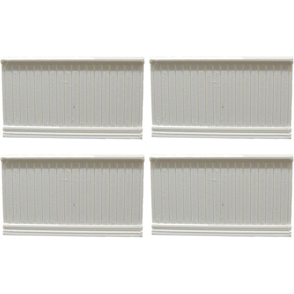 Rivestimenti boiserie bianchi per case delle bambole 1:12, set 4 pezzi 9,5x5,5 cm