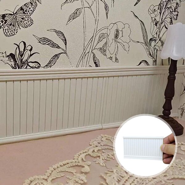 Rivestimenti boiserie bianchi per case delle bambole 1:12, set 4 pezzi 9,5x5,5 cm